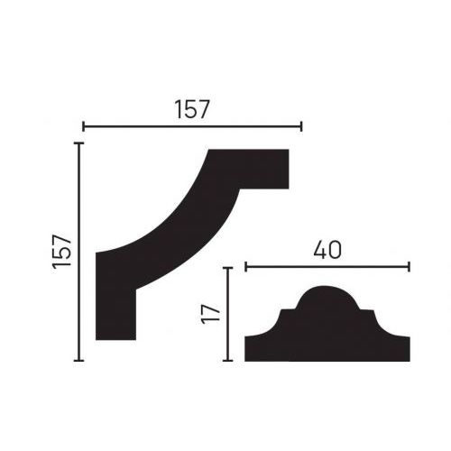 Угловой элемент молдинга C1 DD002 - размер