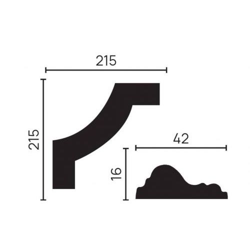 Угловой элемент молдинга C1 DD301 - размер