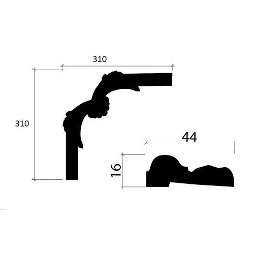 Угловой элемент молдинга C2 DD400